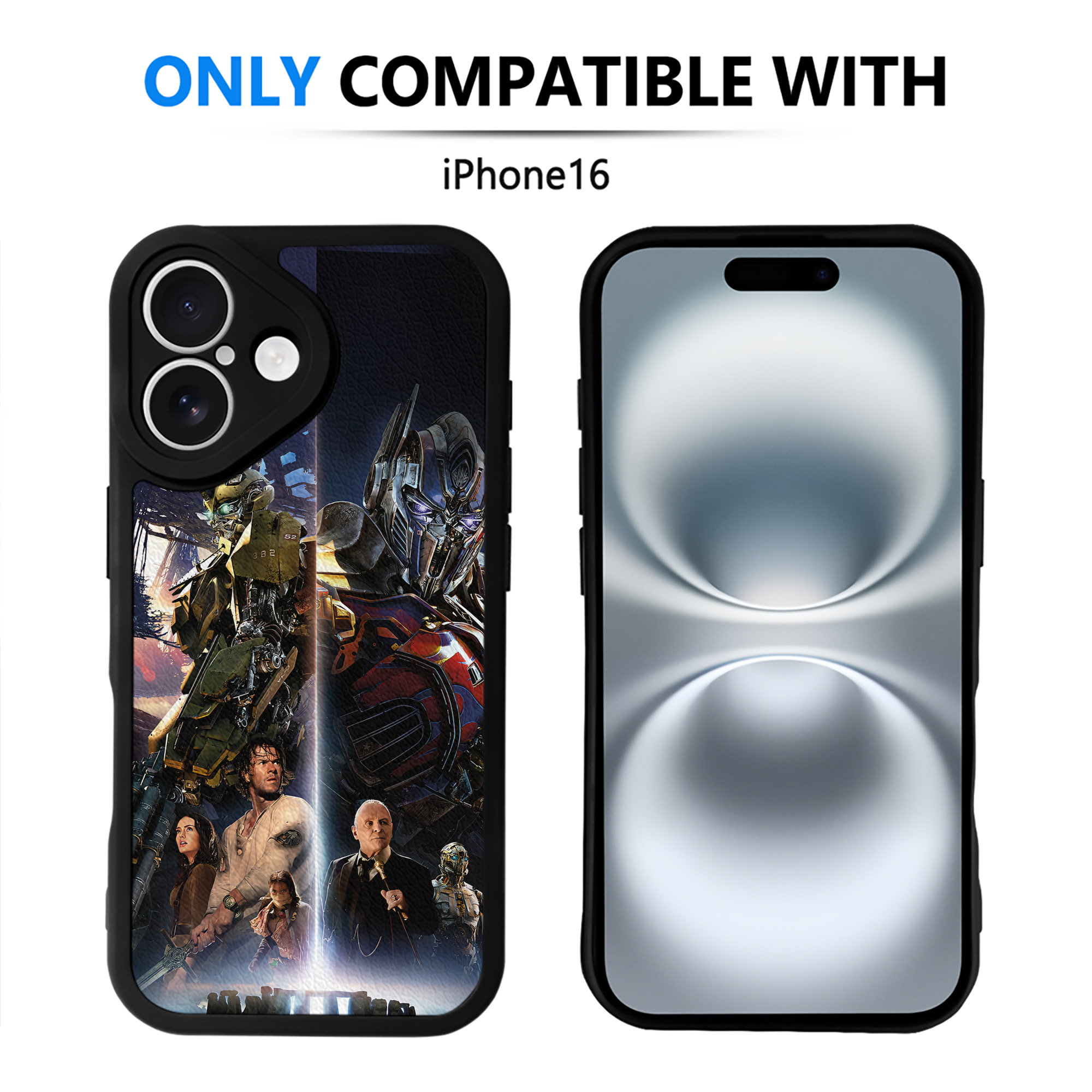（画像用） Transformers トランスフォーマー 【iPhone 16シリーズ対応】シリコンスマホケース（レザー調） 材質：シリコン
